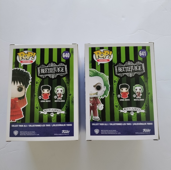 Beetlejuice #641 and Lydia Deetz #640 wedding Set Funko Pop Hot Topic Exclusives - Picture 2 of 9